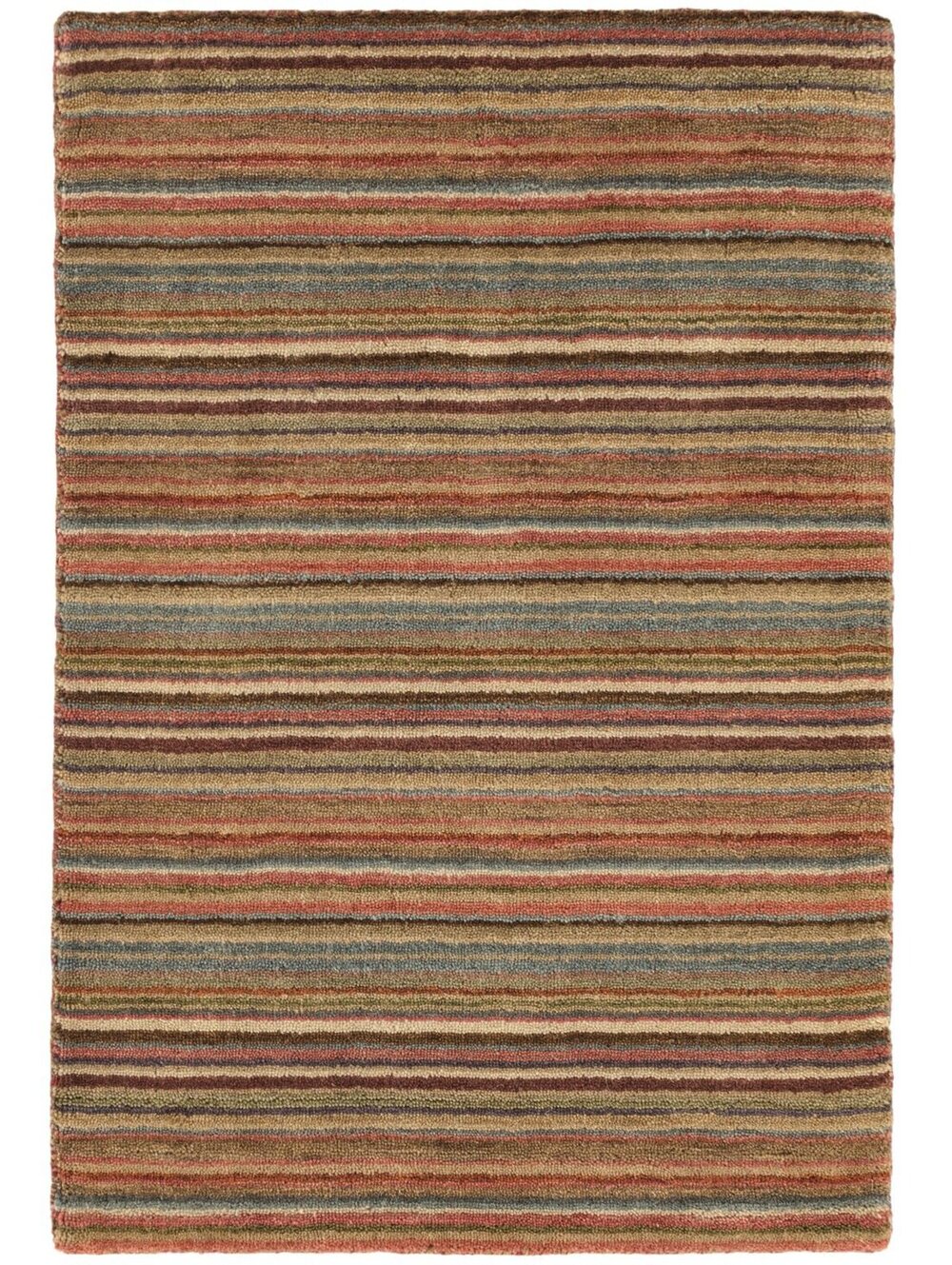 Annie Selke Brindle Stripe Hand Loom Knotted Wool Rug | Spice Rug Size 2'6"x8'